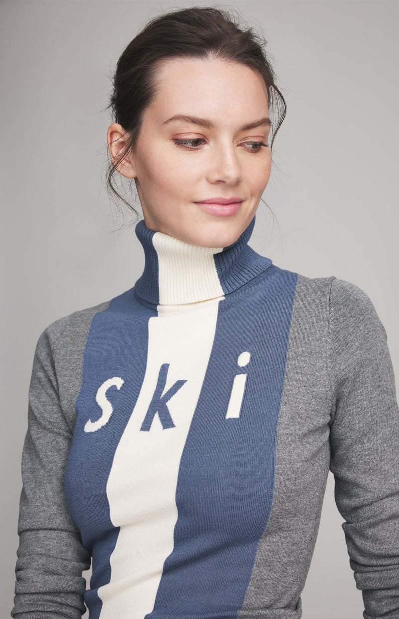 ANR Womens Sweater Ski 1970 Sweater | Heather Blue