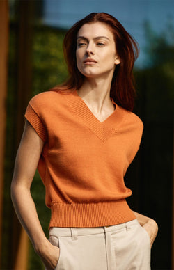 ANR Womens Sweater Tia Sweater Vest  | Papaya